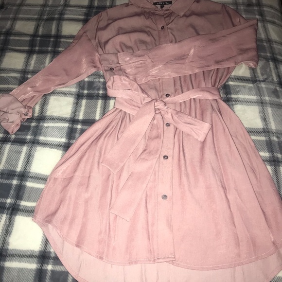 MATTER OF TIME LONG SLEEVE SHIRT DRESS (MAUVE) - Picture 10 of 11